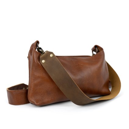 Ručne šitá kožená kabelka na rameno aj crossbody by Ammyla