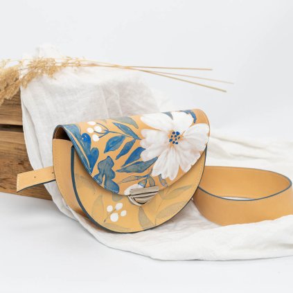 Ručne maľovaná kožená kabelka Ammyla