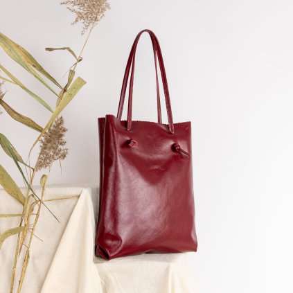 Kožená kabelka Lucille Raw (burgundy červená)  kolekcia Lucille Raw