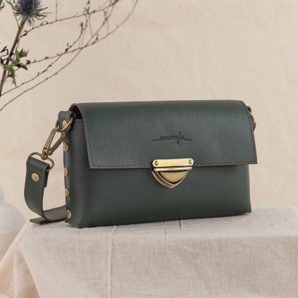 Kožená kabelka MidiMe (tmavozelená)  kolekcia Mini Midi Maxi