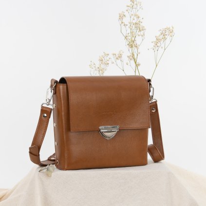Ručne šitá kožená kabelka na rameno aj crossbody by Ammyla