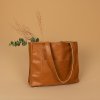 Kožená shopper kabelka, ručne šitá by Ammyla