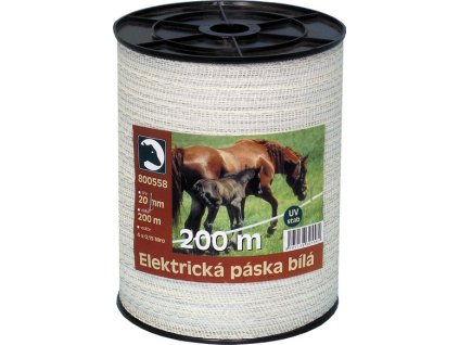 Elektrická páska pro ohradníky 20mm/200m (bílá)
