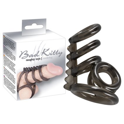 . ™˙ DE Návlek z kroužků Bad Kitty Cock Ring 3