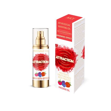 Masážní olej Mai s feromony a hřejivým efektem Červené ovoce 30 ml