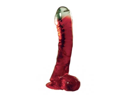 Gelové dildo Lazy Buttcock červené 17 cm