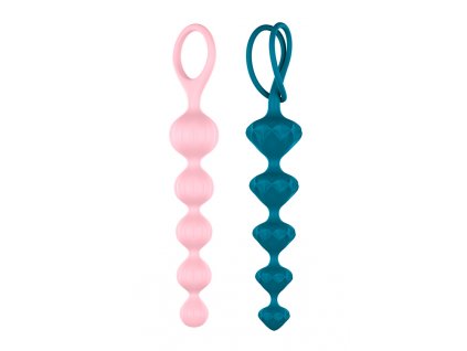 Dvoudílná souprava značkových análních korálků "Satisfyer Love Beads"