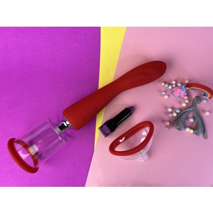 2v1 Vakuová pumpa 2x a výkonný vibrátor na G-bod Georgia