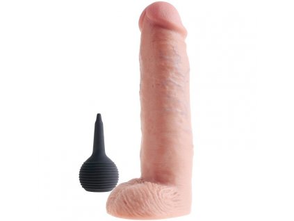 Velké realistické stříkající dildo s varlaty Pipedream King Cock Zdarma umělé sperma