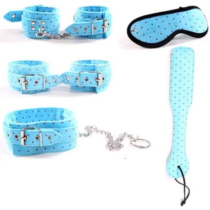 Basic X BDSM kit plyšová sada pro začátečníky – modrá