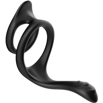 Dvojitý kroužek na penis se stimulátorem perinea EasyToys Pleasure