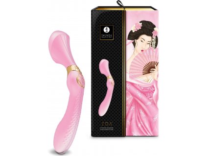 TO 2v1 Luxusní výkonný vibrátor a hlavice Shunga Zoa Light Pink
