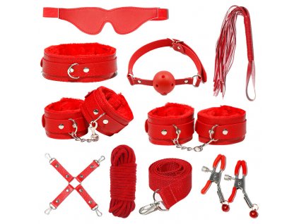 6 7 8 9 10Pcs BDSM Bondage Gear Restraint Set Sex Handcuffs Whip Strap Rope Beat