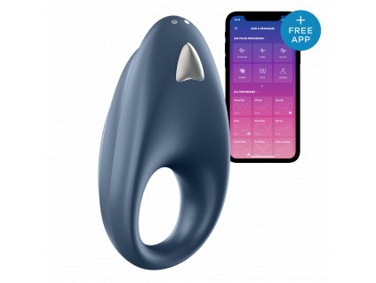 Chytrý vibrační kroužek na penis Satisfyer Powerfull One Ring Blue