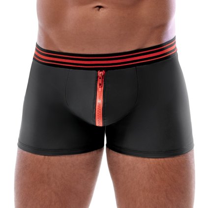 Extra těsné boxerky v matném vzhledu s červeným zipem