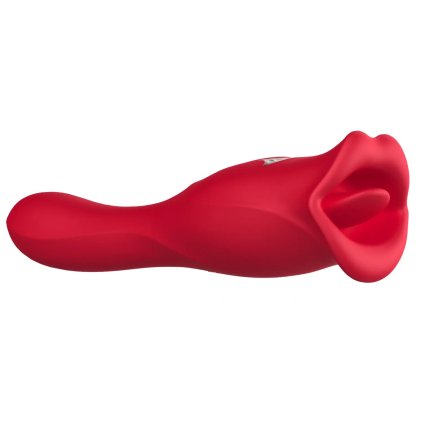308032 7 hot basic x mouth vibrator a stimulator klitorisu 2v1 cerveny