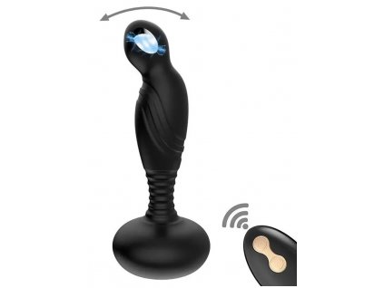 HOT BASIC X Ralph stimulátor prostaty s pohyblivou špičkou a elektrostimulací černý