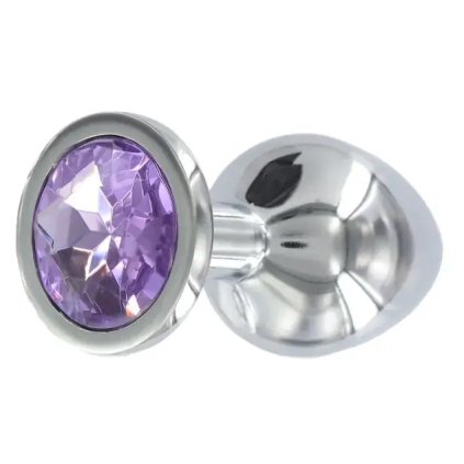 425458 basic x tommy kovovy analni kolik s fialovym kaminkem