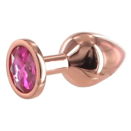 425515 basic x rosegold kovovy analni kolik s kaminkem ruzovy vel s