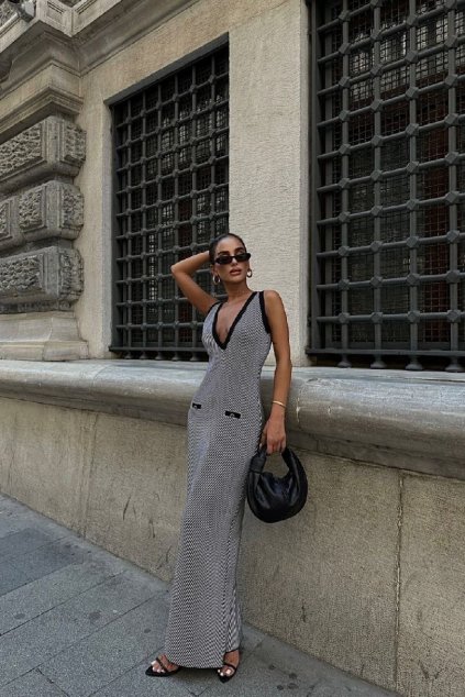 Pruhované dlouhé šaty Coco