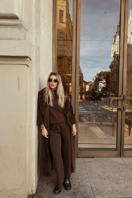 Hnědý úpletový set Kara