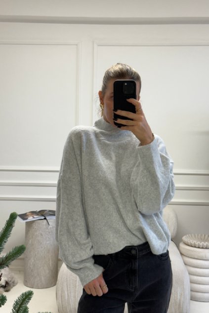 Světle šedý svetr Edita
