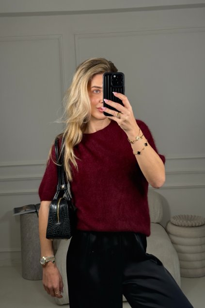 Bordo svetr s krátkým rukávem Olivia