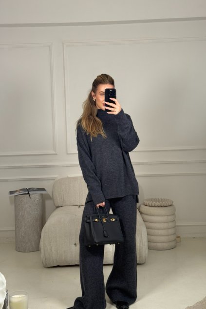 Tmavě šedý knit set Hannah