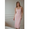 Růžové maxi šaty Kara