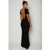 Černé dlouhé šaty se zadním hlubokým výstřihem Molly