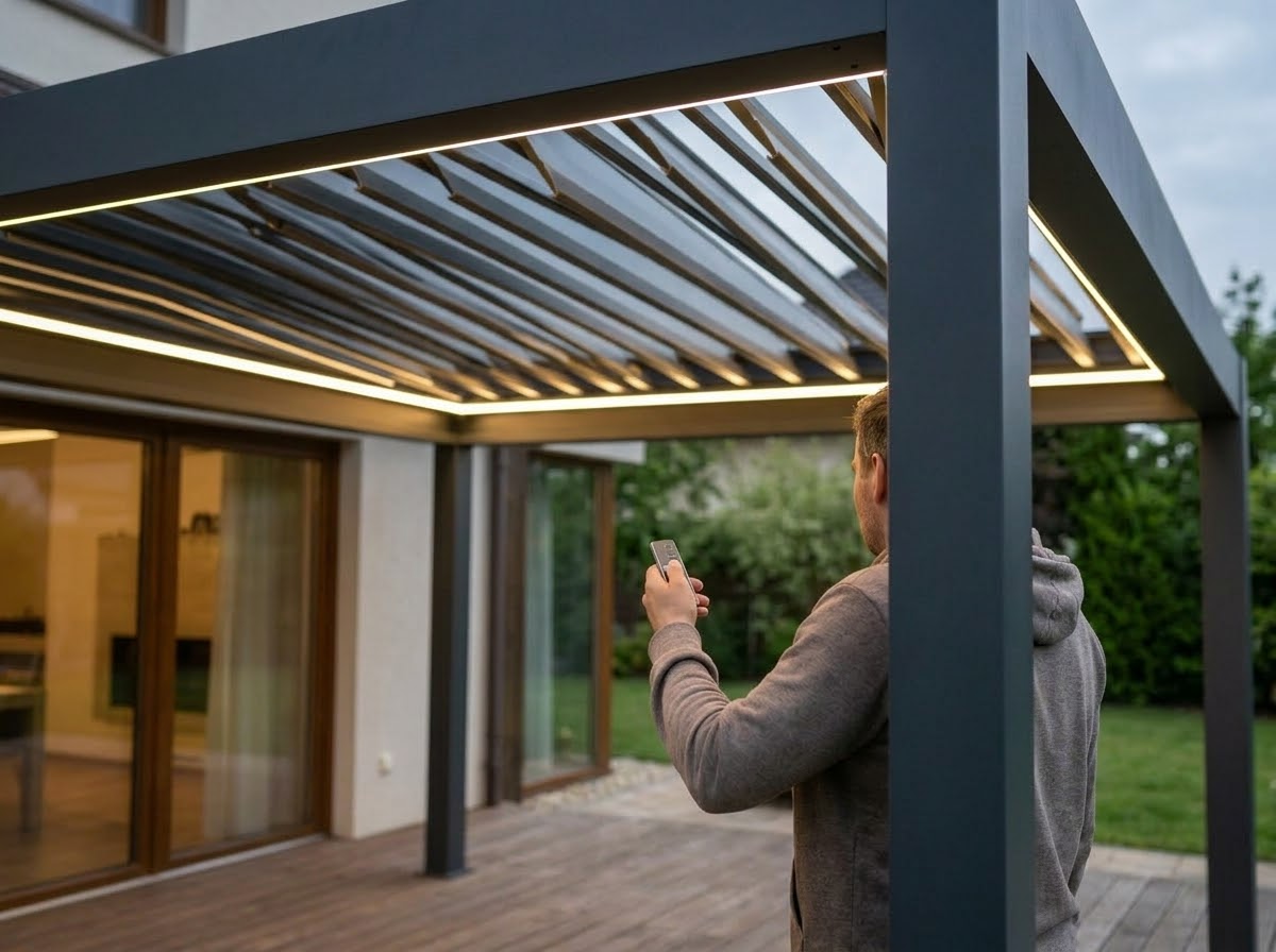 Elektrické ovládání a LED osvětlení pergoly Aureon Exclusive