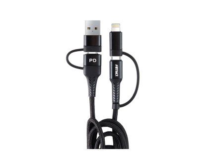 AMiO Kábel 4v1 (USB-A, USB-C do lightning a USB-C)
