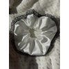 White Satin Lace Scrunchie