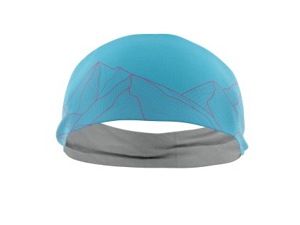 funkční jednovrstvá čelenka anywhere hory modrá s ružovým