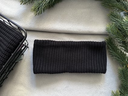 Pletená čelenka ČERNÁ