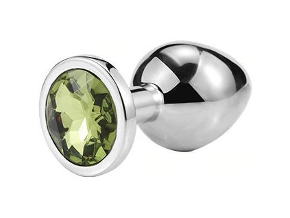 Anální šperk ocelový se zeleným krystalem kruh