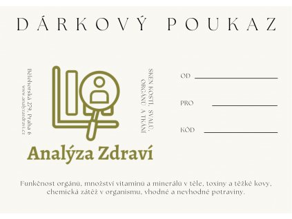 Dárkový poukaz na Analýzu zdraví