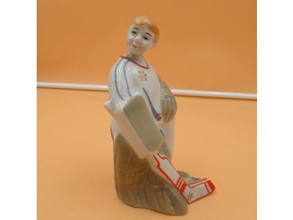 Soška " Kluk, hokejový brankář "( Junior ). Porcelán.