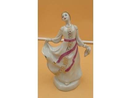 Tančíci Dívka v bilych šatech. Soška. Porcelán.