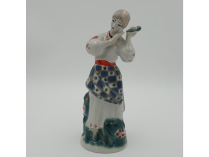 Dívka s květem. Soška. Porcelán.