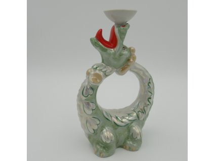 Drak. Svícen. Plastika. Porcelán.