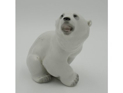 Medvídek bílý. Soška. Porcelán.