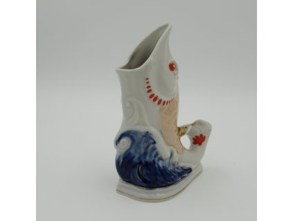 Rybá, hlava nahoru. Držák na ubrousky. Porcelán.