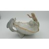 Mořská panna a delfín. Mísa na ovoce. Porcelán.