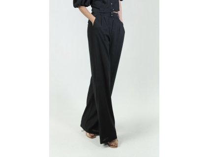 Lněné kalhoty černé barvy