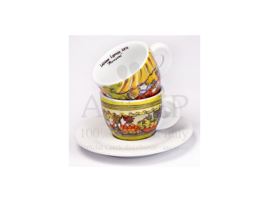 ANCAP - Mercatini espresso cup with saucer 60 ml 2 pcs