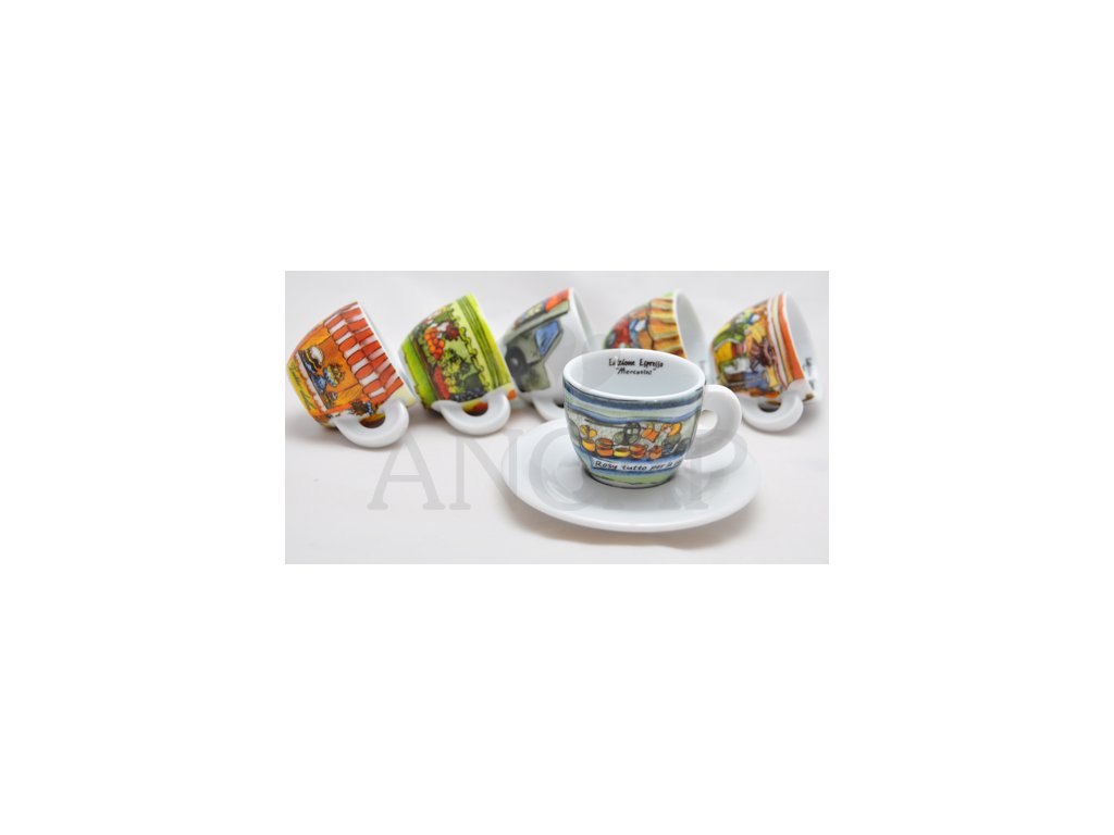 ANCAP - Mercatini espresso cup with saucer 60 ml 2 pcs