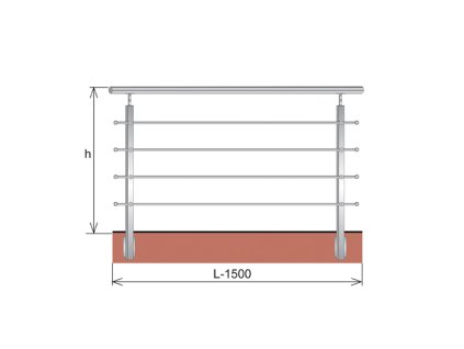46102 zabradlie br aisi304 40x40x2 4xd12 h900 l1500mm