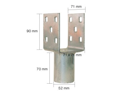 46678 nadstavec na zemnu skrutku zn u 70x70x90x52mm