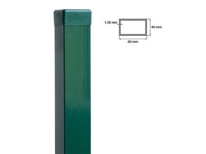 50893 stlpik 60x40mm znpvc 2500mm zelena